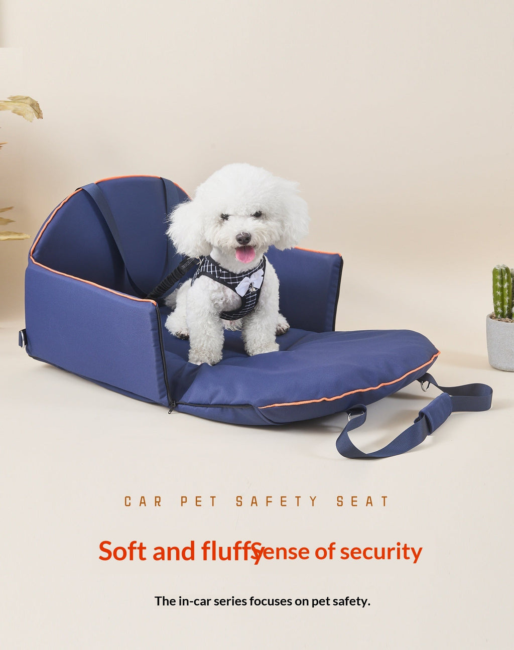 Multi-functional Portable Car Console Pet Carrier, Large-Capacity Dog Travel Bag