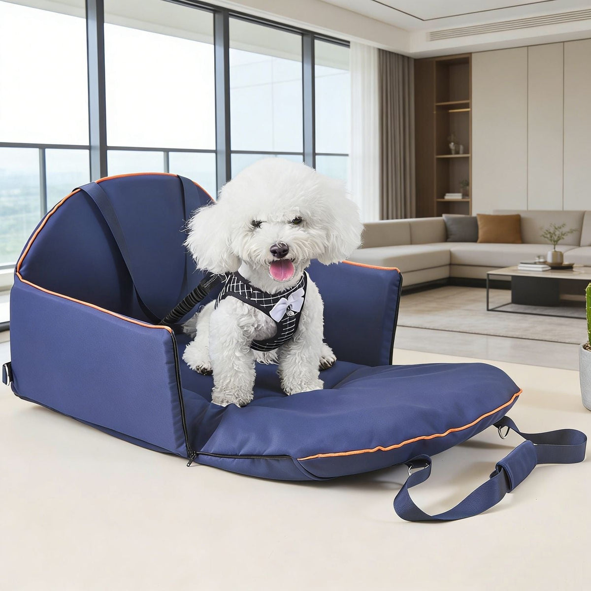 Multi-functional Portable Car Console Pet Carrier, Large-Capacity Dog Travel Bag