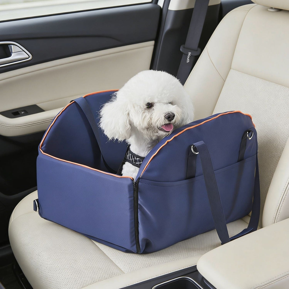 Multi-functional Portable Car Console Pet Carrier, Large-Capacity Dog Travel Bag
