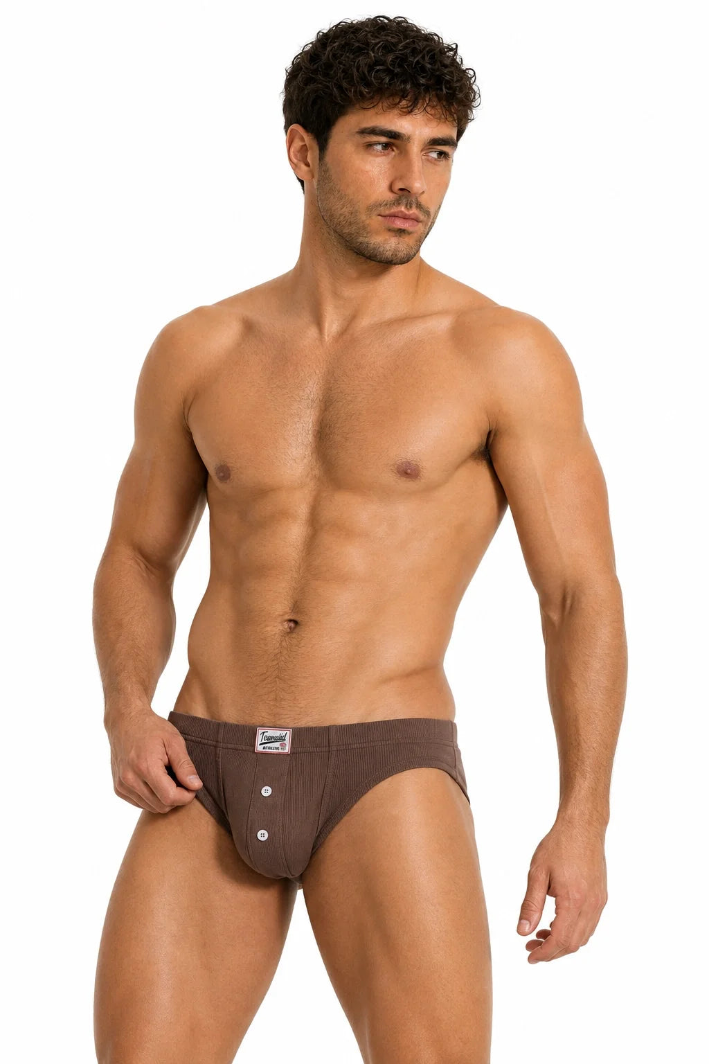 Men's Ribbed Briefs - Breathable  Solid Color Underwear