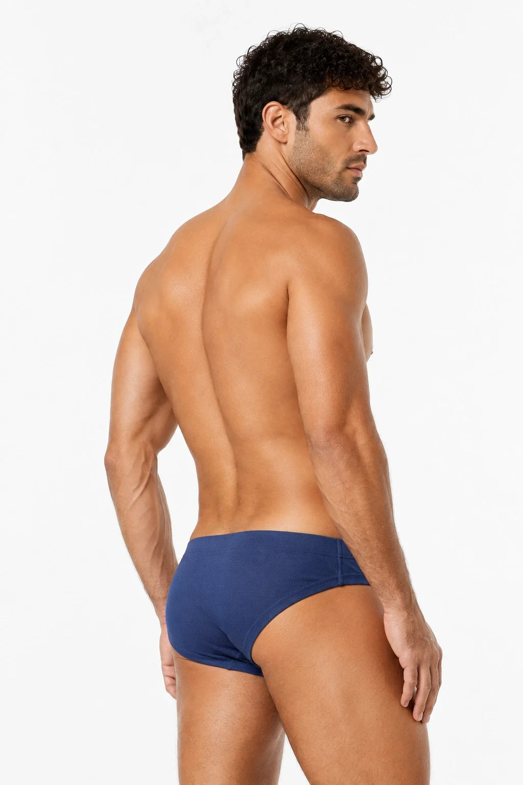 Men's Ribbed Briefs - Breathable  Solid Color Underwear