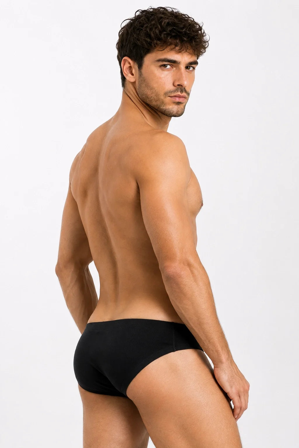 Men's Ribbed Briefs - Breathable  Solid Color Underwear