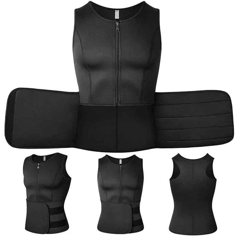 Men Body Shaper Waist Trainer Vest Slimming Shirt Sauna Sweat Vest Compression Undershirt Shapewear Fat Burner Workout Tank Tops