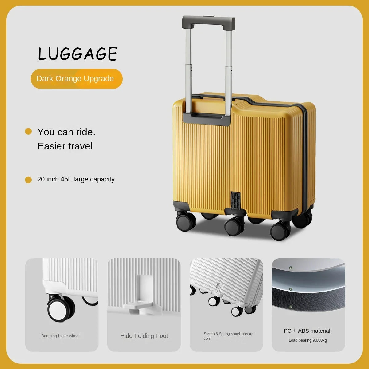 Children Luggage Suitcase for Boys and Girls Ride-On for Airplanes 20-inch Carry-On Suitcase Combination Lock Short Trip Family