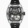 Mens Transparent Barrel-Shaped Fully Luminous Waterproof Mechanical Watch