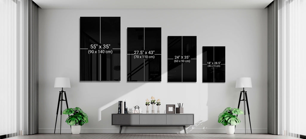 Rainbow Brushstroke Face Black Glass Wall Art