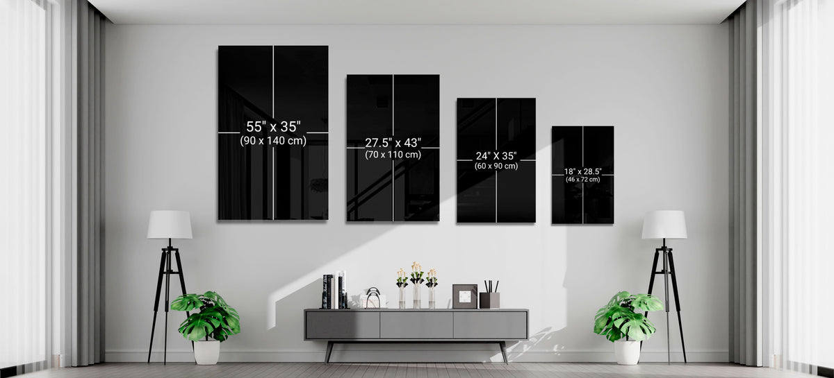 Rainbow Brushstroke Face Black Glass Wall Art