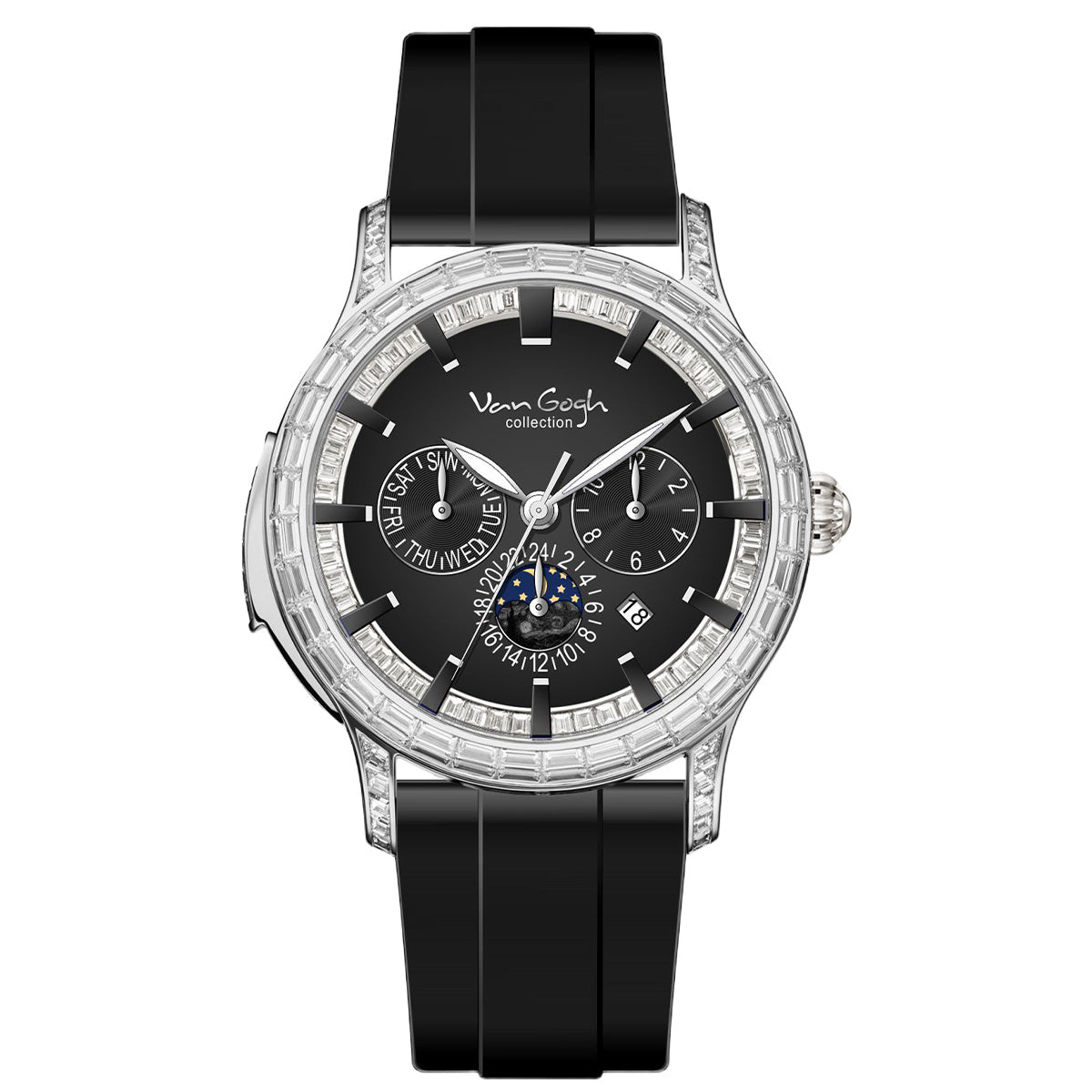 VAN GOGH High Appearance Light Luxury Men's Luminous Blue Mechanical Watch Bohui Series