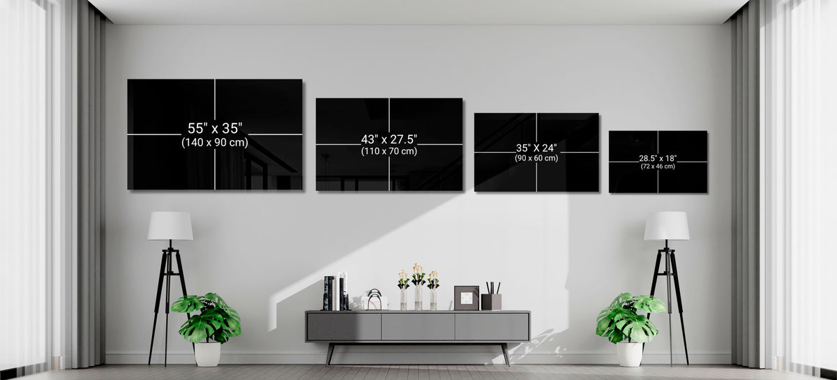 Rainbow Brushstroke Face Black Glass Wall Art